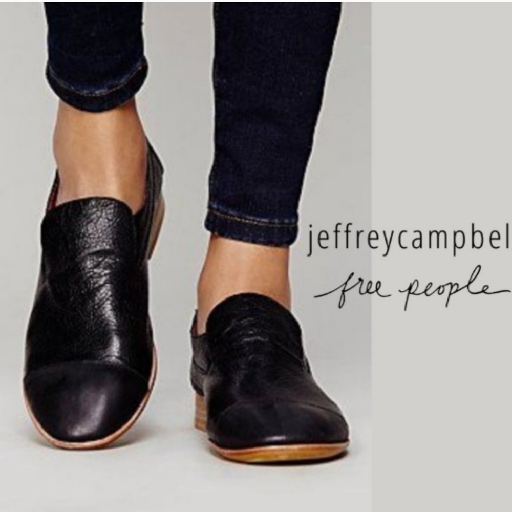 Free People Jeffrey Campbell Womens Berkley Black Leather Loafer Slip On size 8